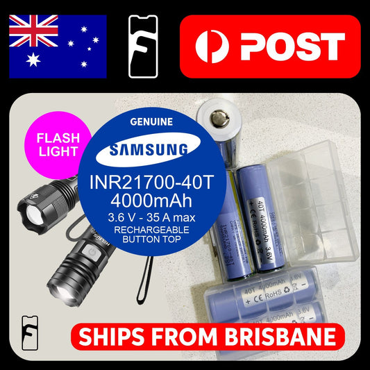 COMBO 21700 li-ion tactical USB-C aluminum case Flashlifght + 2x Li-ion Samsung INR 21700-40T