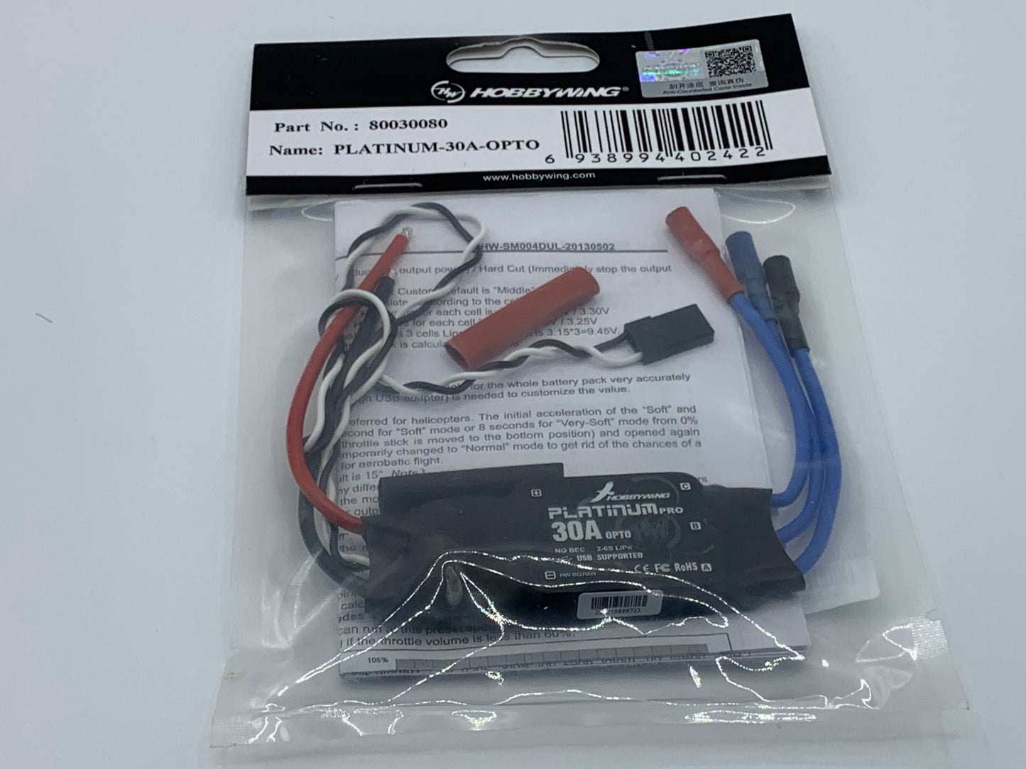 HOBBYWING PLATINUM PRO - 30A-OPTO ESC FOR RC PLANE GLIDER HELICOPTER